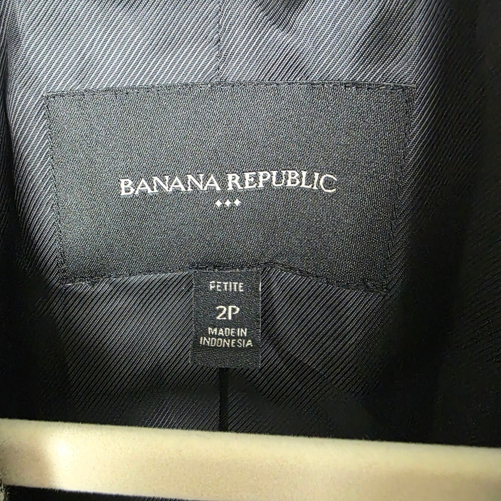 Banana Republic Petite 2P Black White Houndstooth Blazer Jacket Women Peplum‎ - Picture 3 of 6